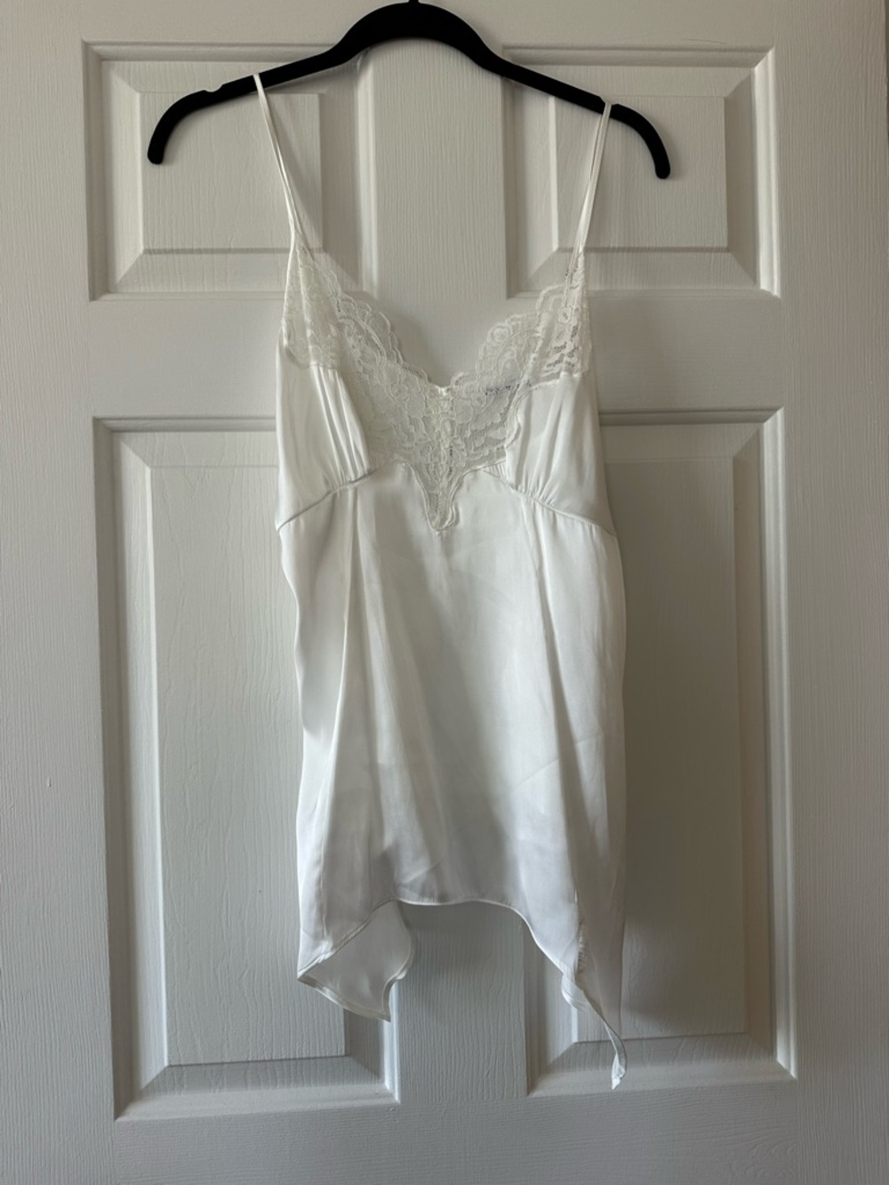 ZARA White Lace Trim Satin Camisole
